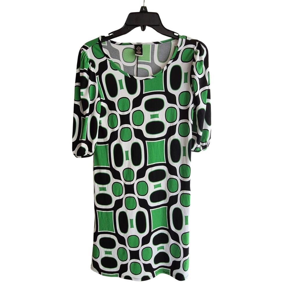 V.1 Couture Retro 60s Mod Dress Small Bold Colors Geometric Mid Century Hippy